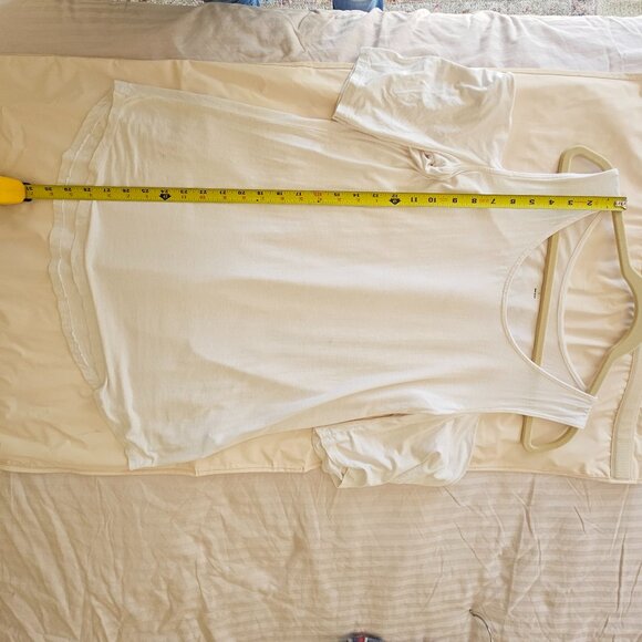 Three Dots Cold Shoulder White Top Size L - Picture 4 of 7